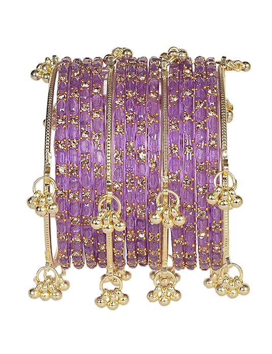 Swara Creations Kashmiri Ghungroo Raindrop Bangles Combo Set | for Women and Girls|Set of 16 Pcs